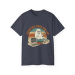 Vintage Ghost Tee, Unisex Retro Shirt, Nostalgic Halloween T-Shirt, Dial-Up Internet Humor, Halloween Gift for Geeks