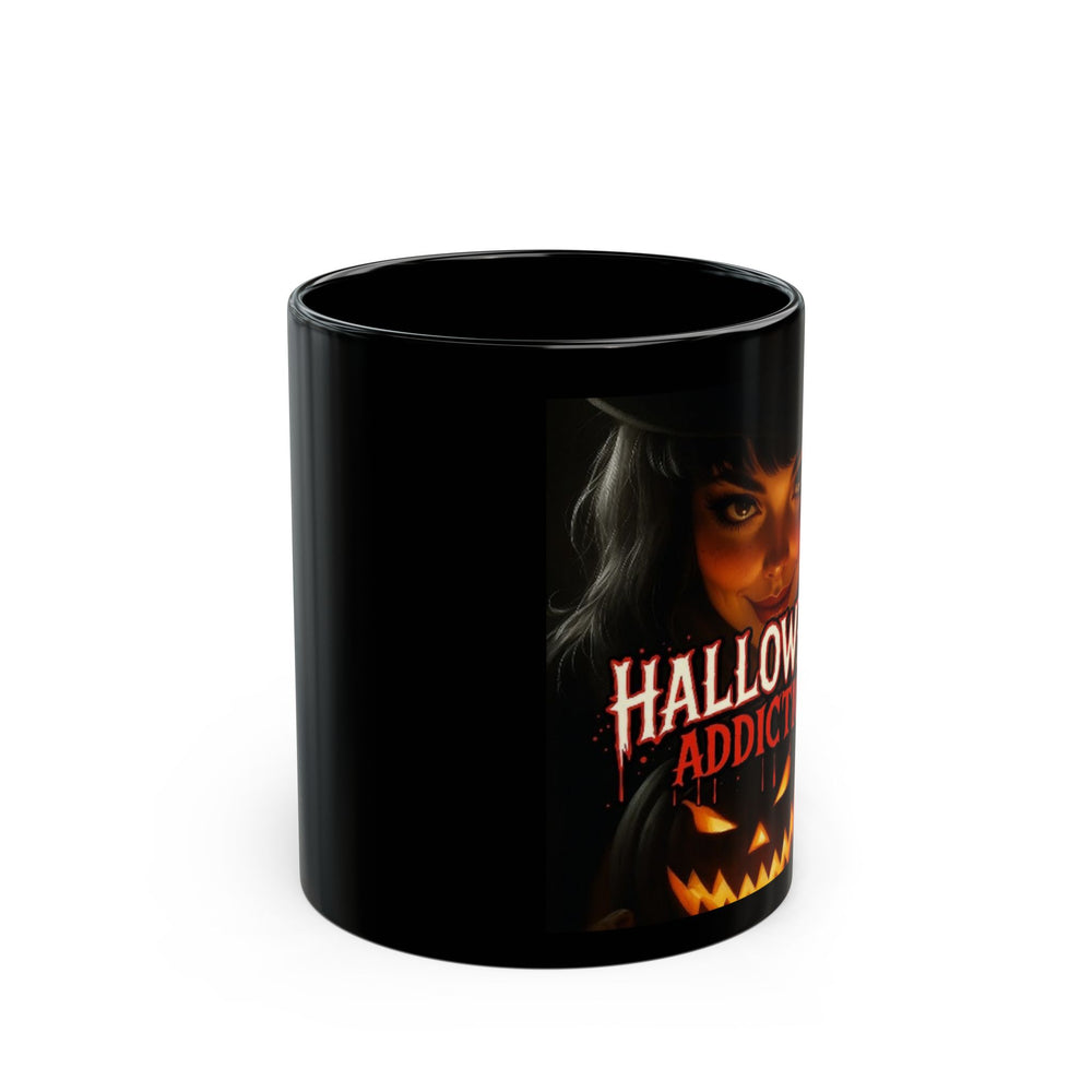 Halloween Addiction Mug - Spooky Coffee Cup for Fall, Gift for Witch Lovers, Pumpkin Design, 11oz & 15oz Sizes