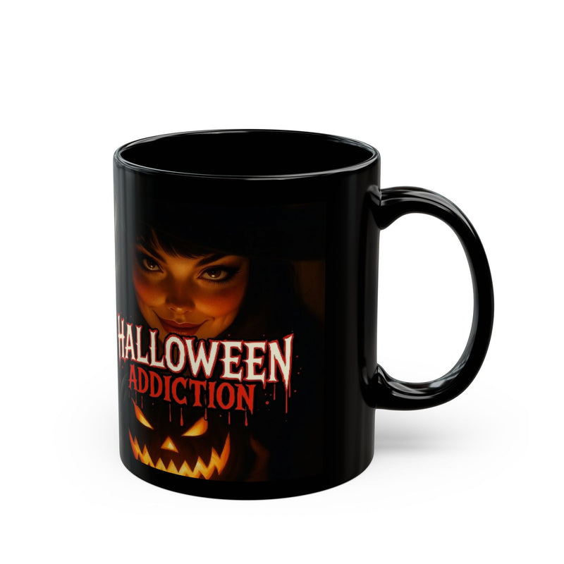 Halloween Addiction Mug - Spooky Coffee Cup for Fall, Gift for Witch Lovers, Pumpkin Design, 11oz & 15oz Sizes