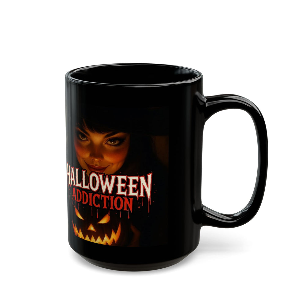 Halloween Addiction Mug - Spooky Coffee Cup for Fall, Gift for Witch Lovers, Pumpkin Design, 11oz & 15oz Sizes