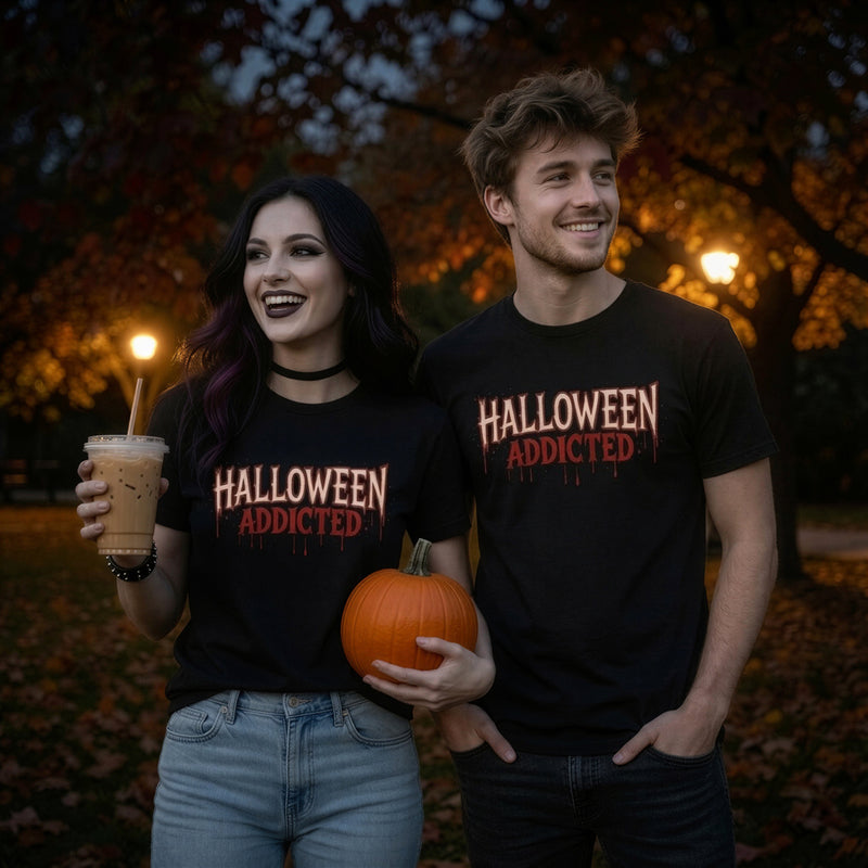 Halloween Addicted Tee — Spooky Drip Graphic Halloween T-Shirt