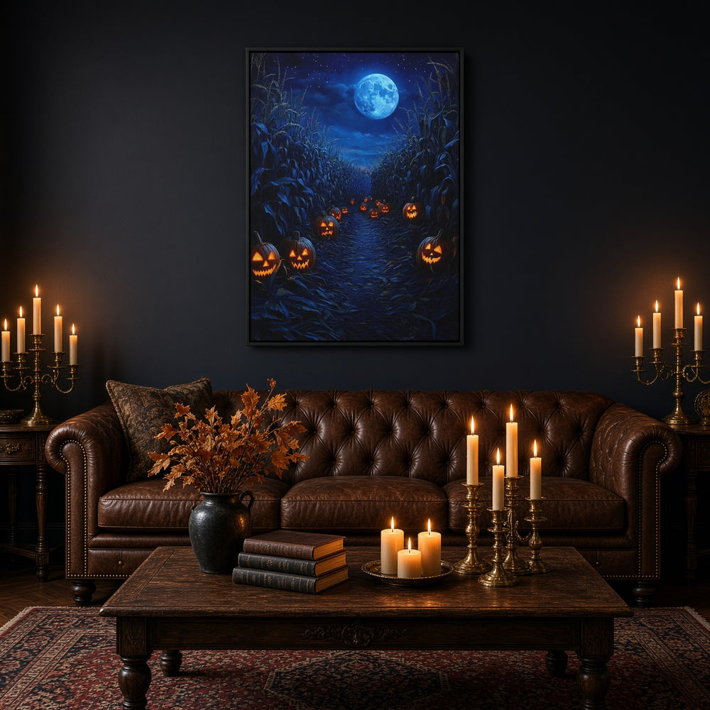 Halloween Addiction lifestyle mockup corn maze path room