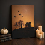 Halloween Addiction lifestyle mockup crescent witches canvas wrap