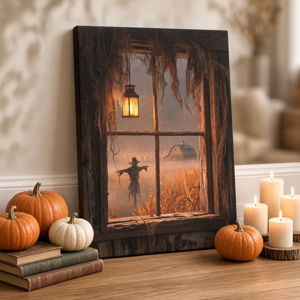 Halloween Addiction lifestyle mockup harvest window canvas wrap