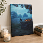 Halloween Addiction lifestyle mockup hay wagon canvas wrap