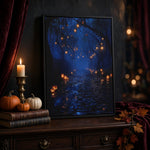 Halloween Addiction lifestyle mockup lantern path room