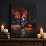 Halloween Addiction lifestyle mockup orange tree porch canvas mantel wrap