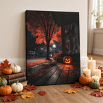 Halloween Addiction lifestyle mockup orange tree porch canvas wrap