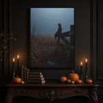 Halloween Addiction lifestyle mockup pumpkin head fence room
