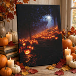 Halloween Addiction lifestyle mockup pumpkin hill canvas wrap