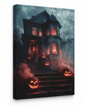 Halloween Addiction lifestyle mockup pumpkin steps canvas wrap